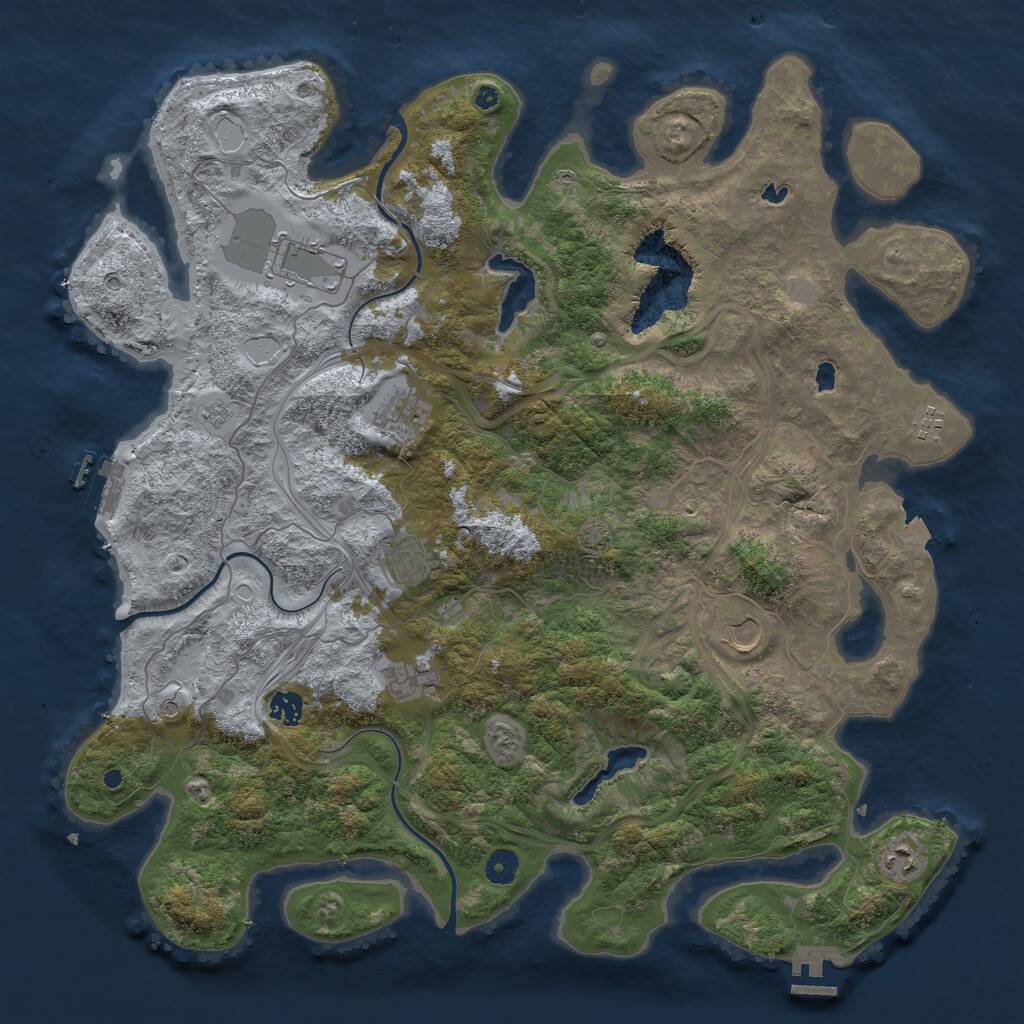Rust Map: Procedural Map, Size: 4500, Seed: 917372554, 14 Monuments