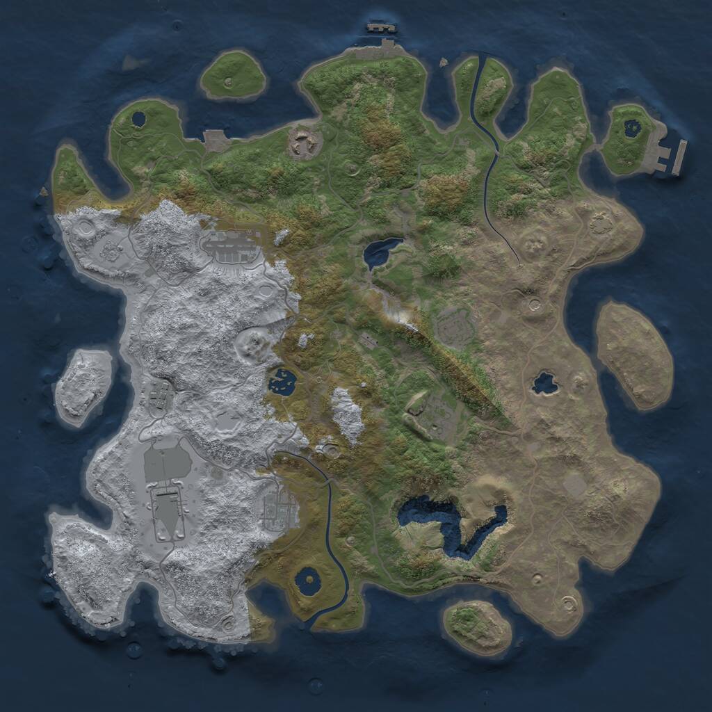 Rust Map: Procedural Map, Size: 4000, Seed: 659753784, 14 Monuments