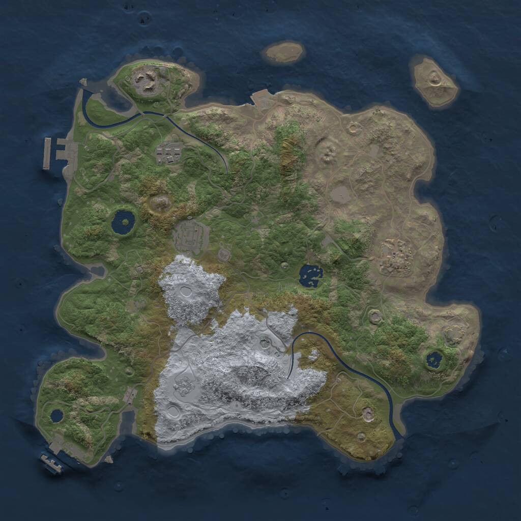 Rust Map: Procedural Map, Size: 3300, Seed: 512412275, 11 Monuments
