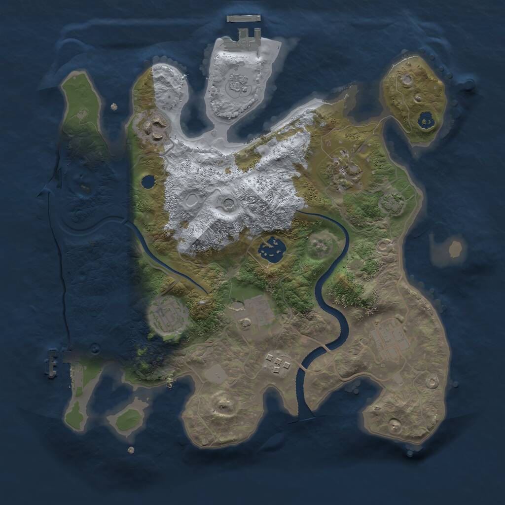 Rust Map: Procedural Map, Size: 3000, Seed: 1493172854, 13 Monuments