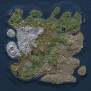 Thumbnail Rust Map: Procedural Map, Size: 3500, Seed: 956632, 14 Monuments