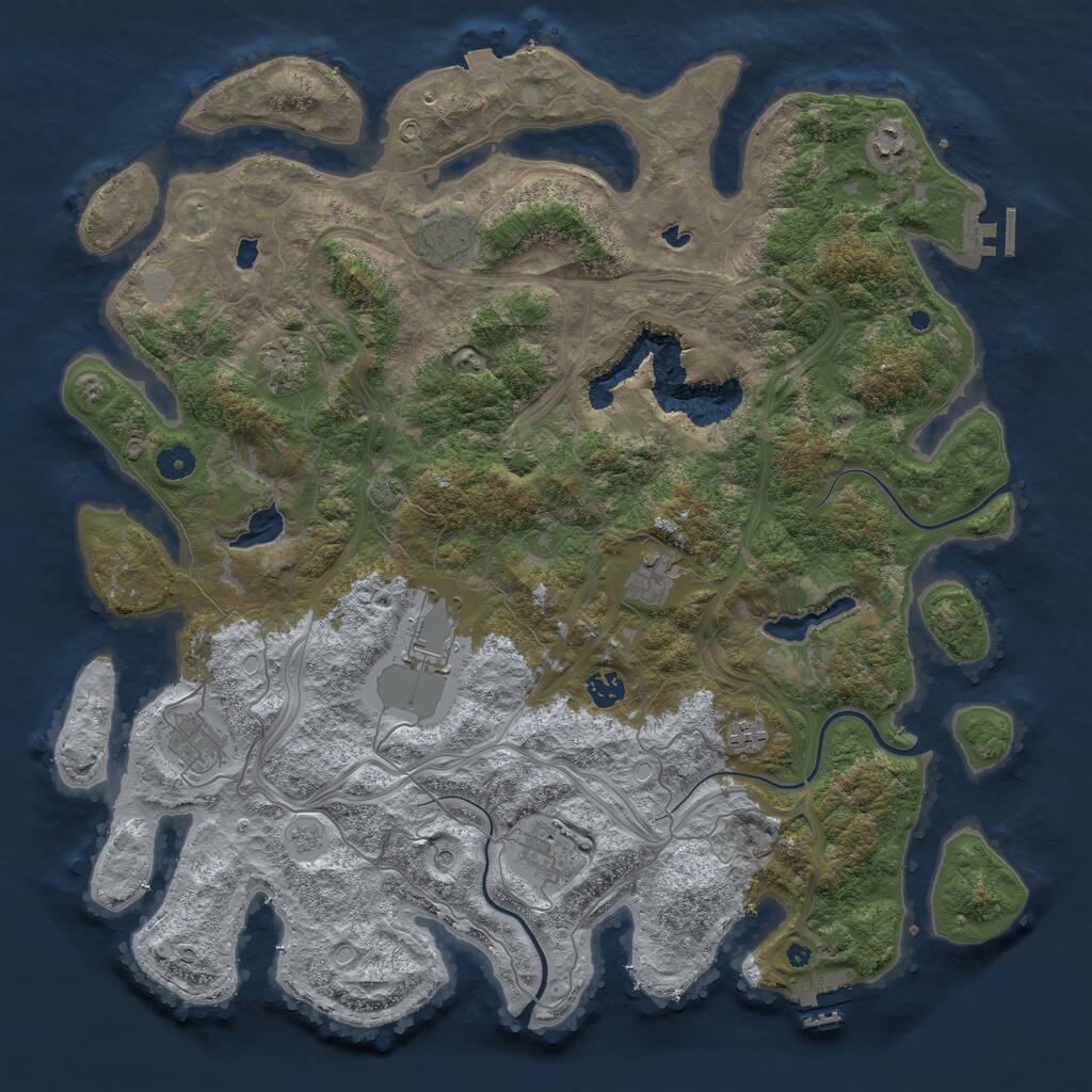 Rust Map: Procedural Map, Size: 4500, Seed: 1713121334, 15 Monuments