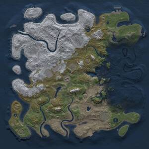 Thumbnail Rust Map: Procedural Map, Size: 4500, Seed: 71370349, 16 Monuments