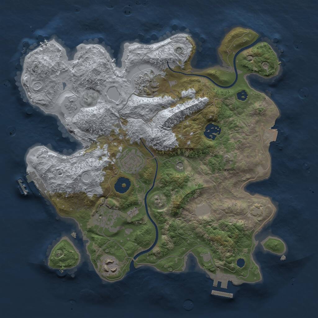 Rust Map: Procedural Map, Size: 3000, Seed: 1979120274, 11 Monuments