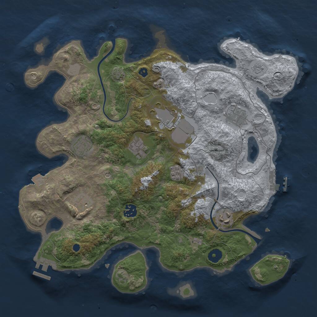 Rust Map: Procedural Map, Size: 3500, Seed: 159090701, 14 Monuments