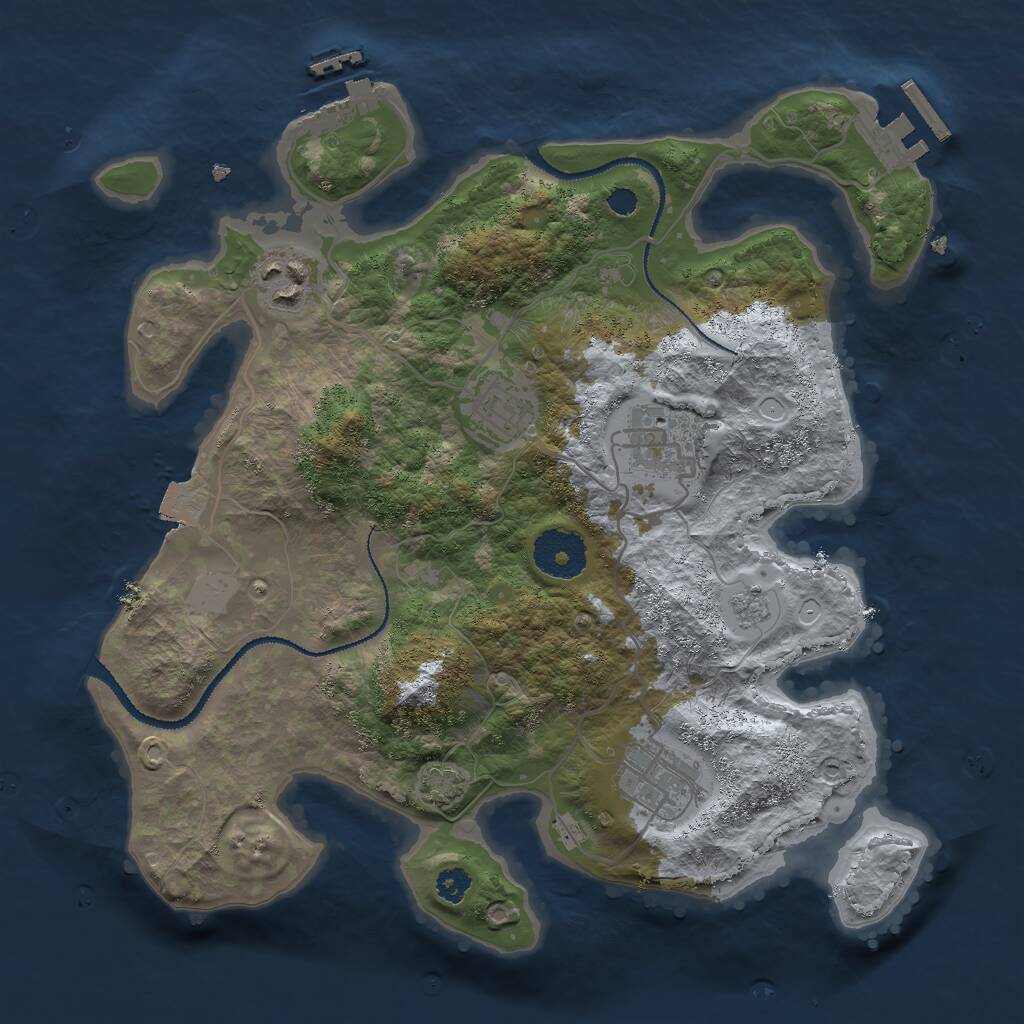 Rust Map: Procedural Map, Size: 3000, Seed: 223265, 9 Monuments