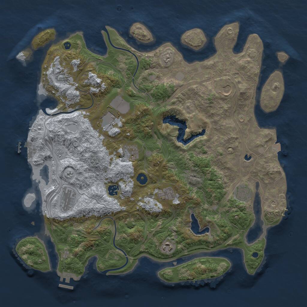 Rust Map: Procedural Map, Size: 4250, Seed: 68913157, 16 Monuments