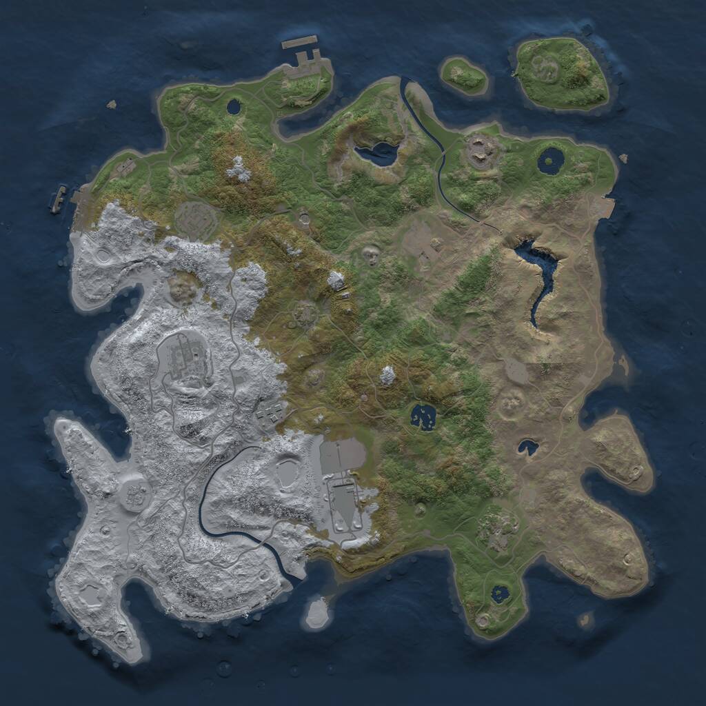 Rust Map: Procedural Map, Size: 4000, Seed: 1009256548, 14 Monuments