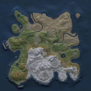 Thumbnail Rust Map: Procedural Map, Size: 3000, Seed: 1662281095, 10 Monuments