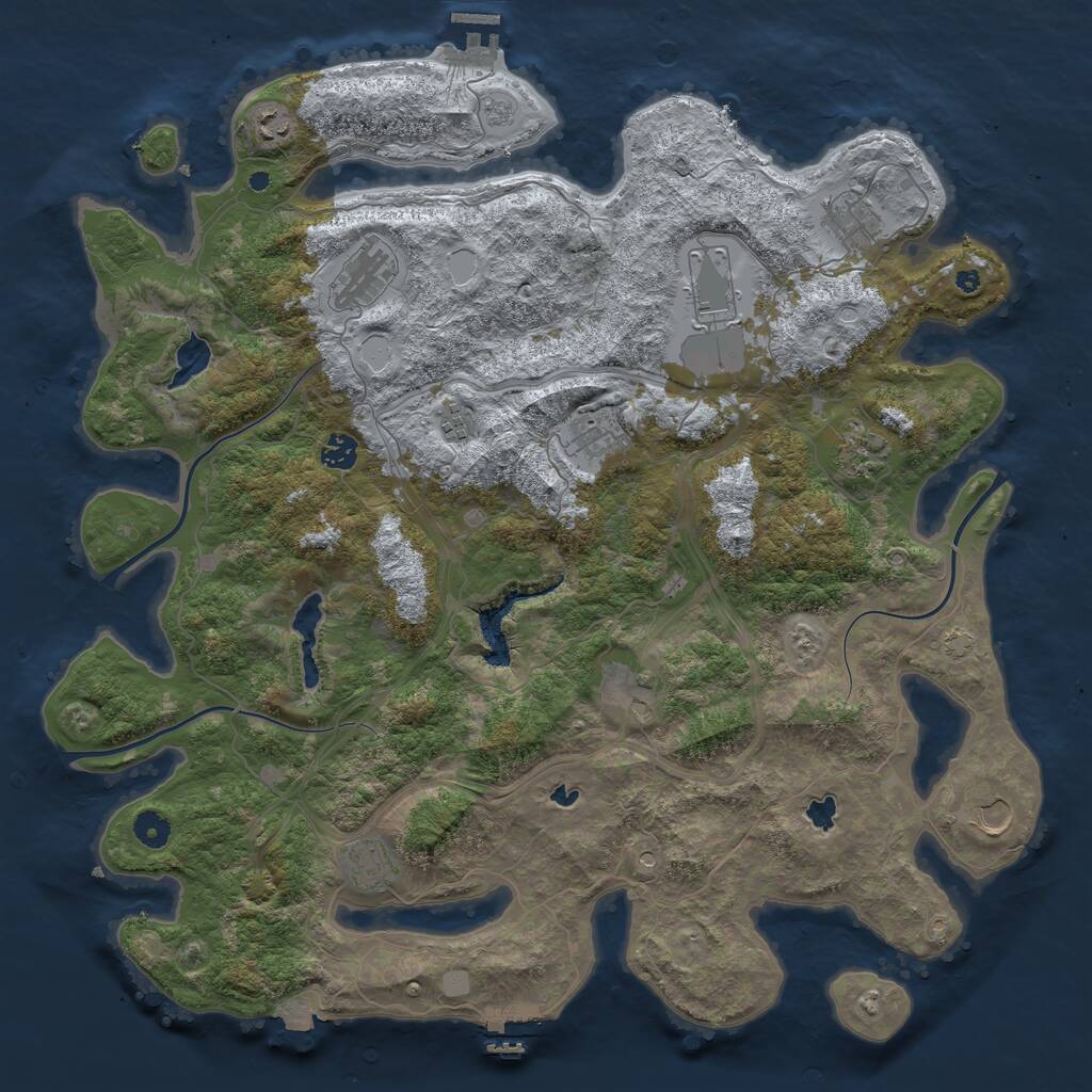 Rust Map: Procedural Map, Size: 4500, Seed: 1102671429, 17 Monuments
