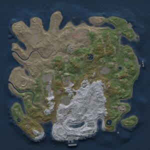 Thumbnail Rust Map: Procedural Map, Size: 3750, Seed: 777795472, 16 Monuments