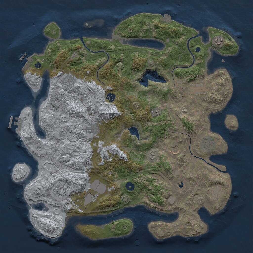 Rust Map: Procedural Map, Size: 4250, Seed: 1559259223, 17 Monuments