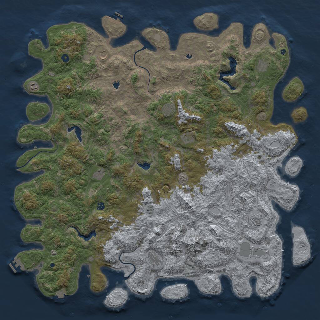 Rust Map: Procedural Map, Size: 5899, Seed: 486291, 17 Monuments