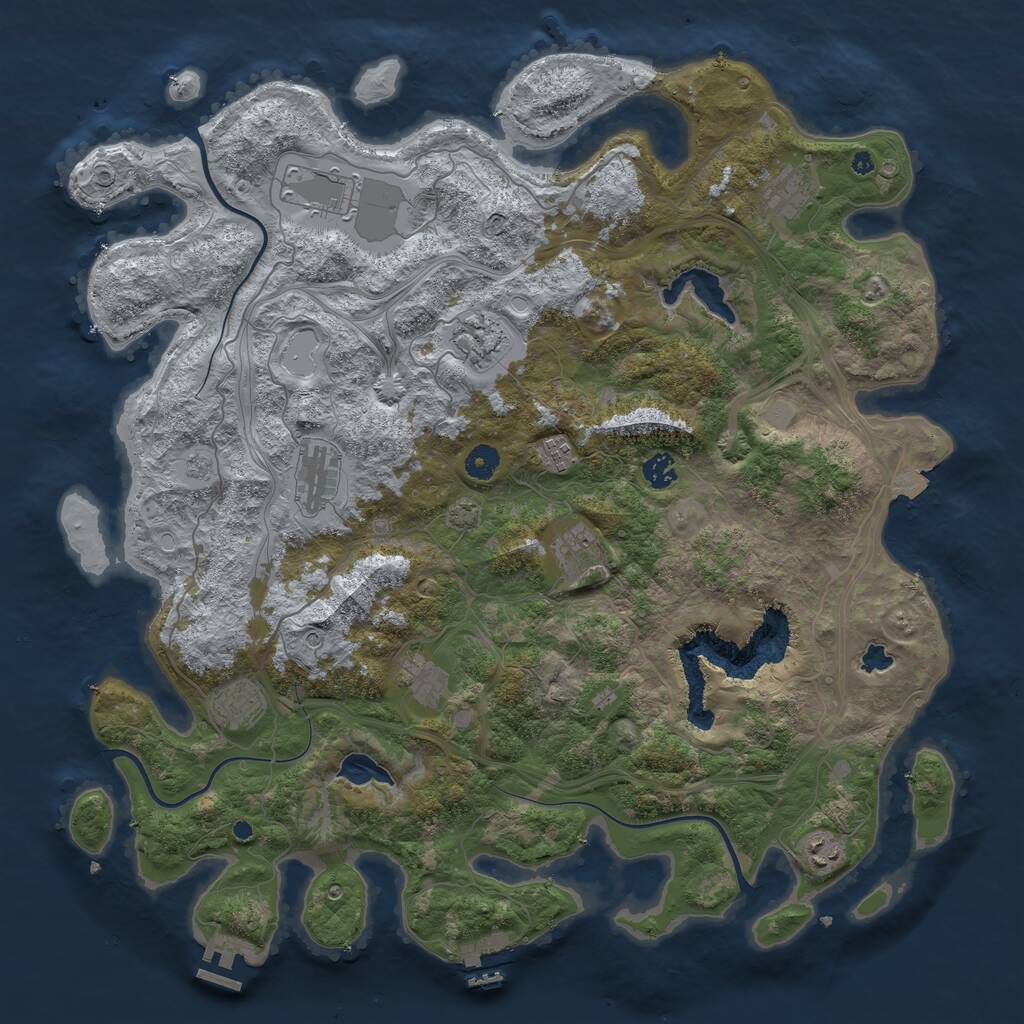 Rust Map: Procedural Map, Size: 4500, Seed: 99445578, 16 Monuments
