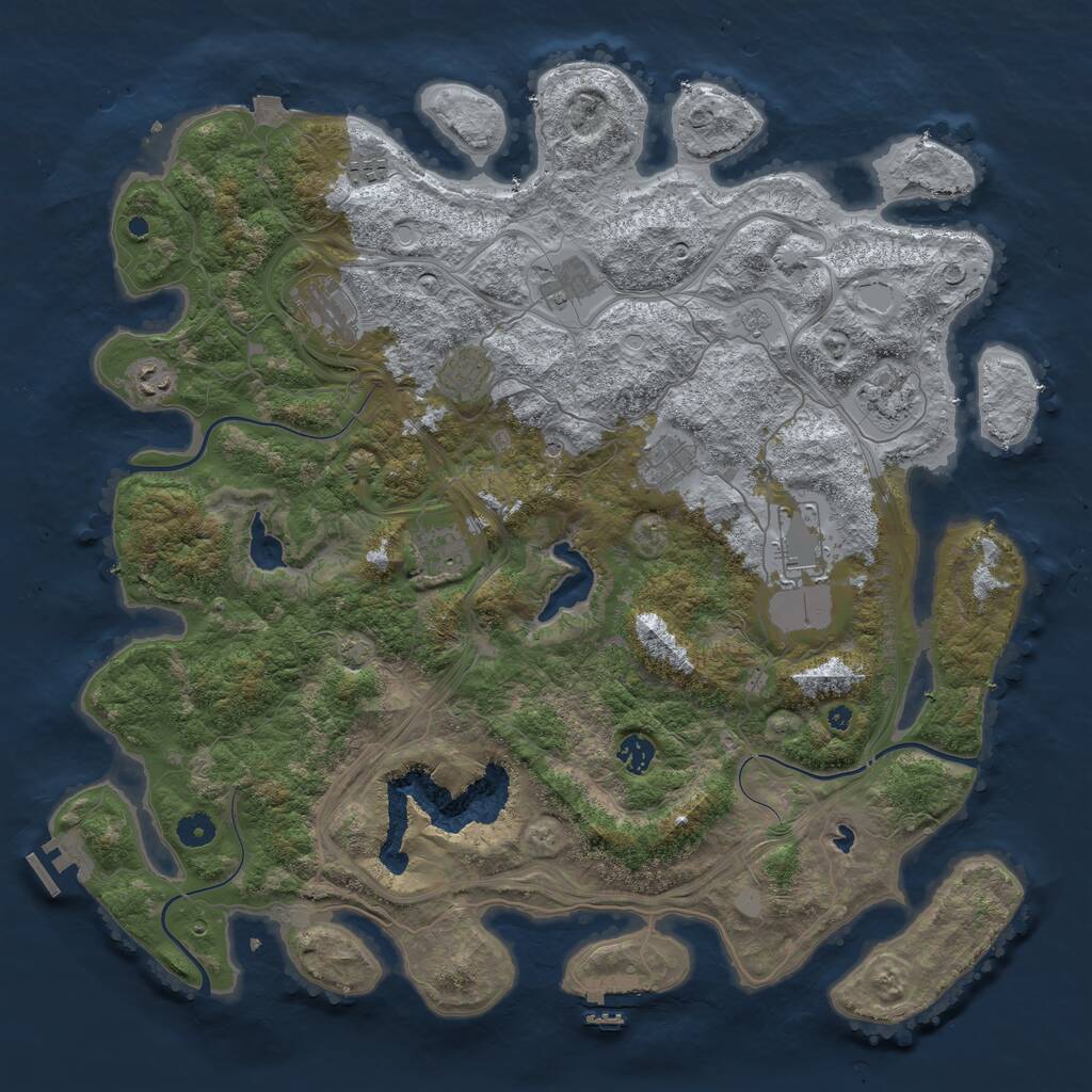 Rust Map: Procedural Map, Size: 4500, Seed: 127595724, 16 Monuments