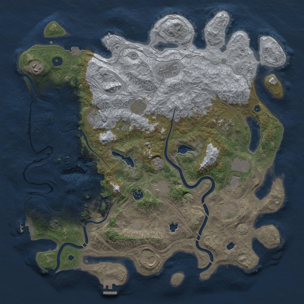 Rust Map: Procedural Map, Size: 4510, Seed: 634, 17 Monuments