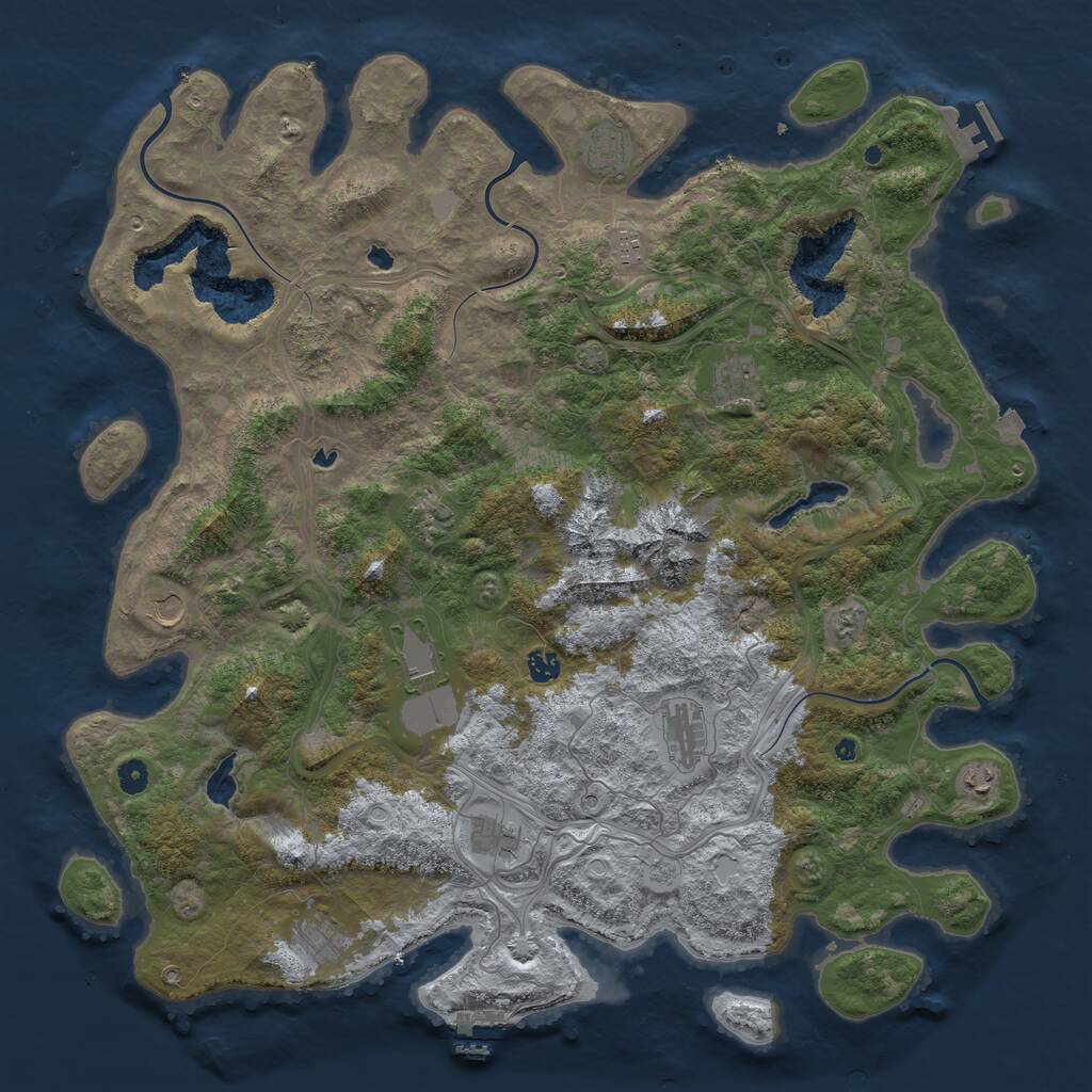 Rust Map: Procedural Map, Size: 5000, Seed: 159515, 17 Monuments