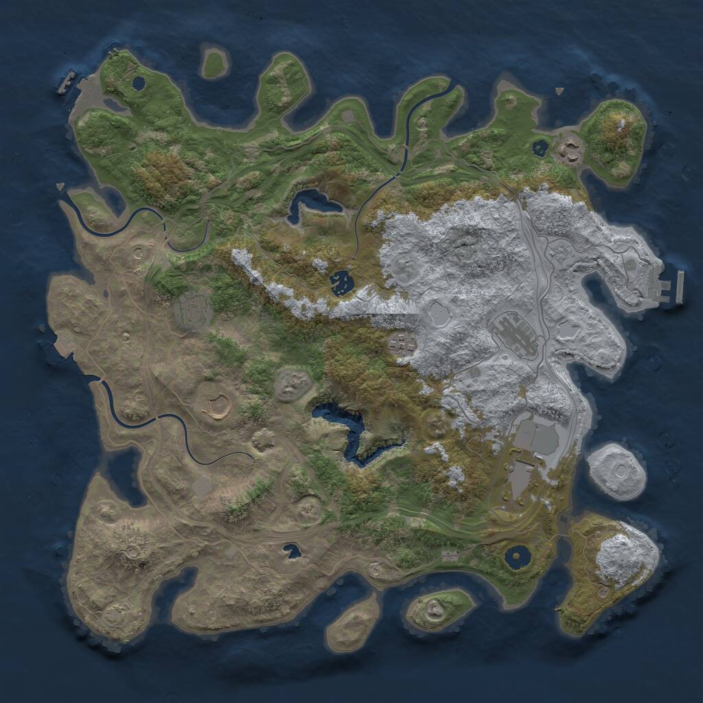 Rust Map: Procedural Map, Size: 4300, Seed: 78394299, 13 Monuments