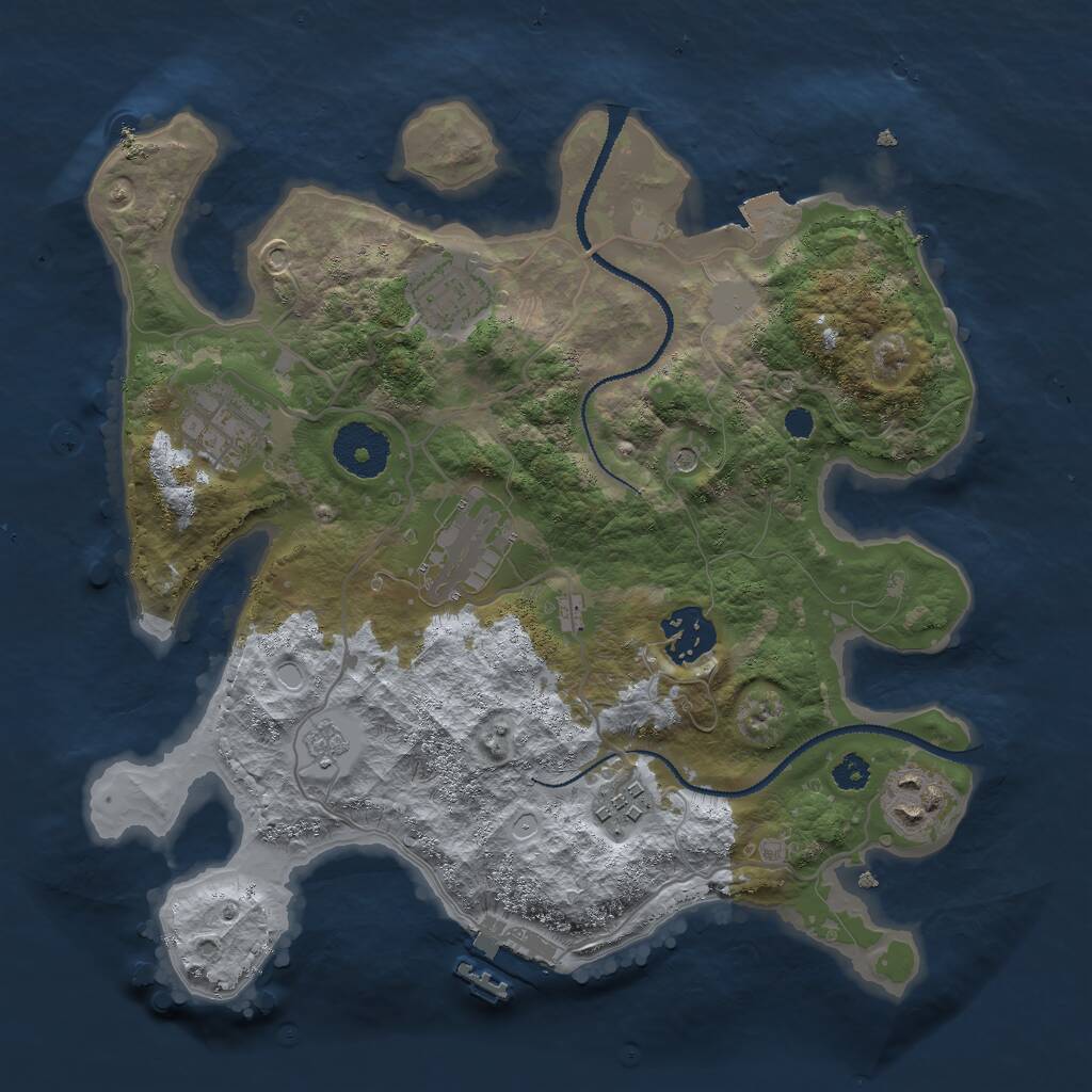 Rust Map: Procedural Map, Size: 3000, Seed: 1529579330, 10 Monuments