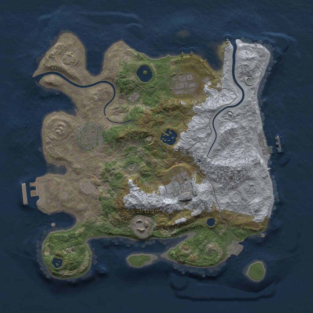 Rust Map: Procedural Map, Size: 3000, Seed: 9563072, 11 Monuments