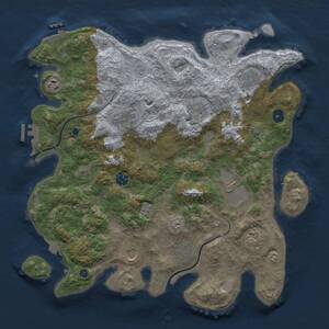 Thumbnail Rust Map: Procedural Map, Size: 3950, Seed: 655782043, 16 Monuments