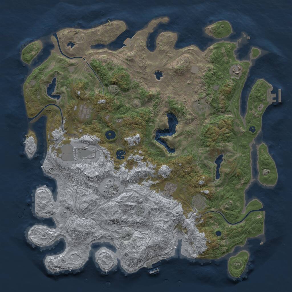 Rust Map: Procedural Map, Size: 4500, Seed: 1664024618, 15 Monuments