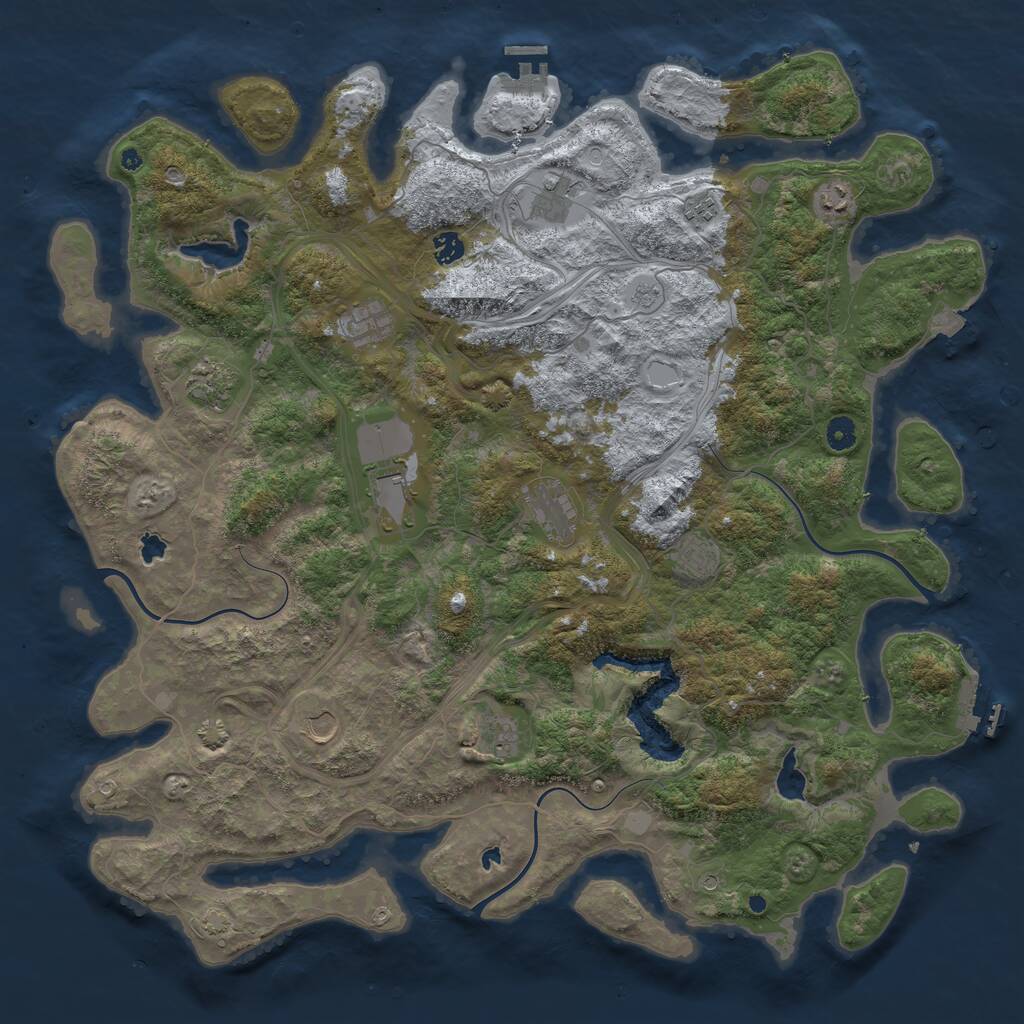 Rust Map: Procedural Map, Size: 4800, Seed: 363458447, 17 Monuments
