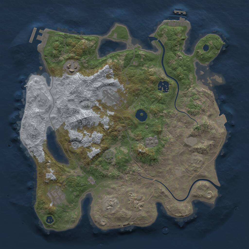 Rust Map: Procedural Map, Size: 3200, Seed: 89375, 12 Monuments