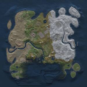 Thumbnail Rust Map: Procedural Map, Size: 3700, Seed: 998132, 15 Monuments