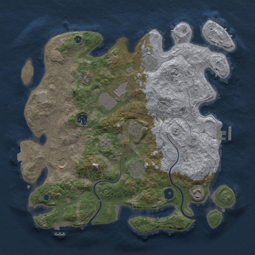 Rust Map: Procedural Map, Size: 3700, Seed: 998132, 15 Monuments