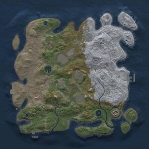 Thumbnail Rust Map: Procedural Map, Size: 3700, Seed: 998132, 15 Monuments