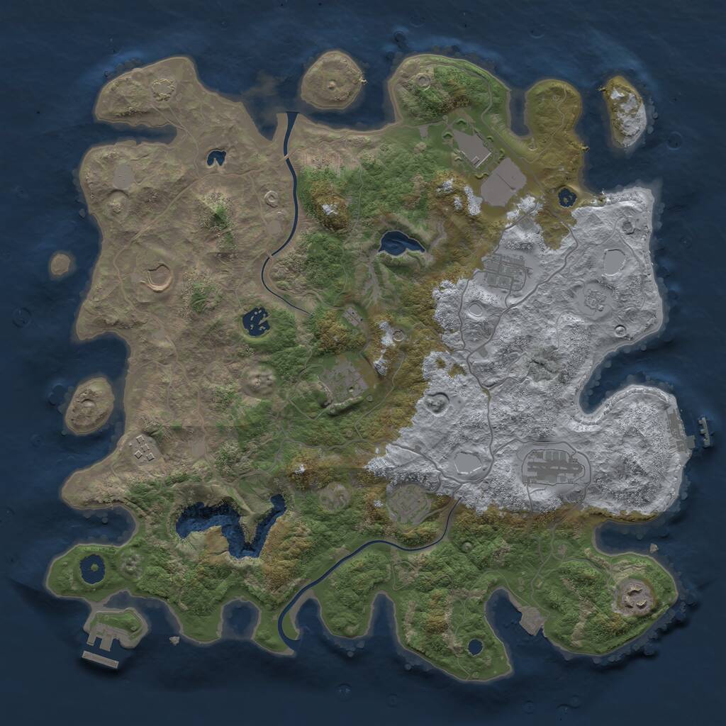 Rust Map: Procedural Map, Size: 4000, Seed: 120251, 15 Monuments