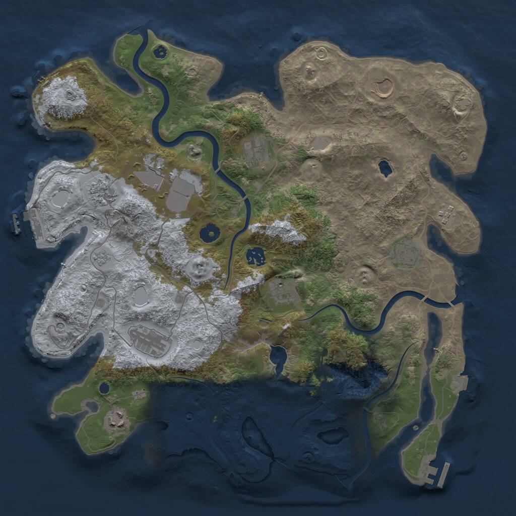 Rust Map: Procedural Map, Size: 4000, Seed: 205216299, 16 Monuments