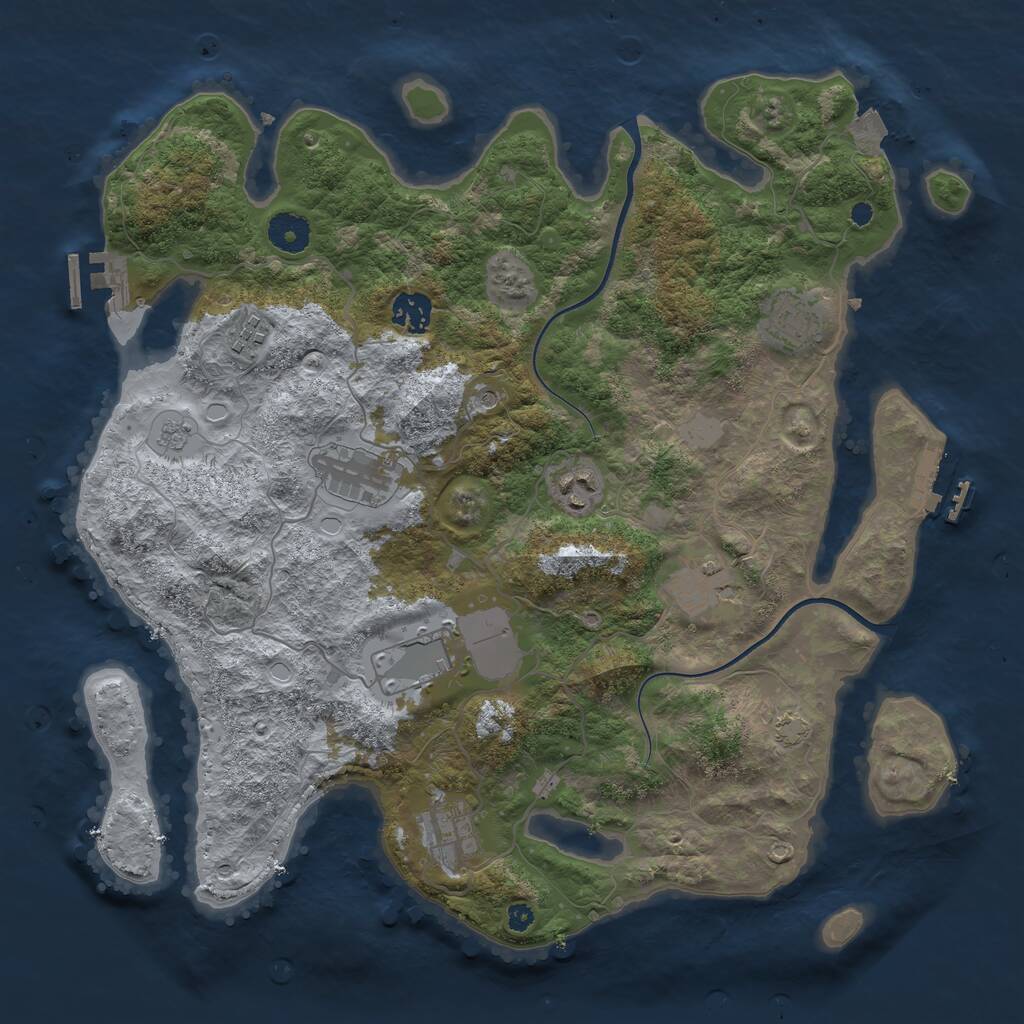 Rust Map: Procedural Map, Size: 3750, Seed: 1756231552, 14 Monuments