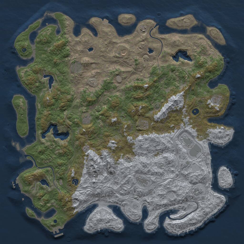 Rust Map: Procedural Map, Size: 5500, Seed: 86452418, 17 Monuments