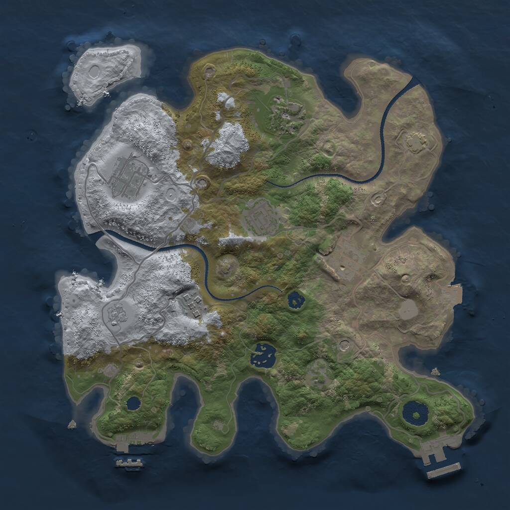 Rust Map: Procedural Map, Size: 3000, Seed: 88270021, 12 Monuments