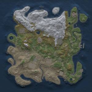 Thumbnail Rust Map: Procedural Map, Size: 3700, Seed: 1267221334, 15 Monuments