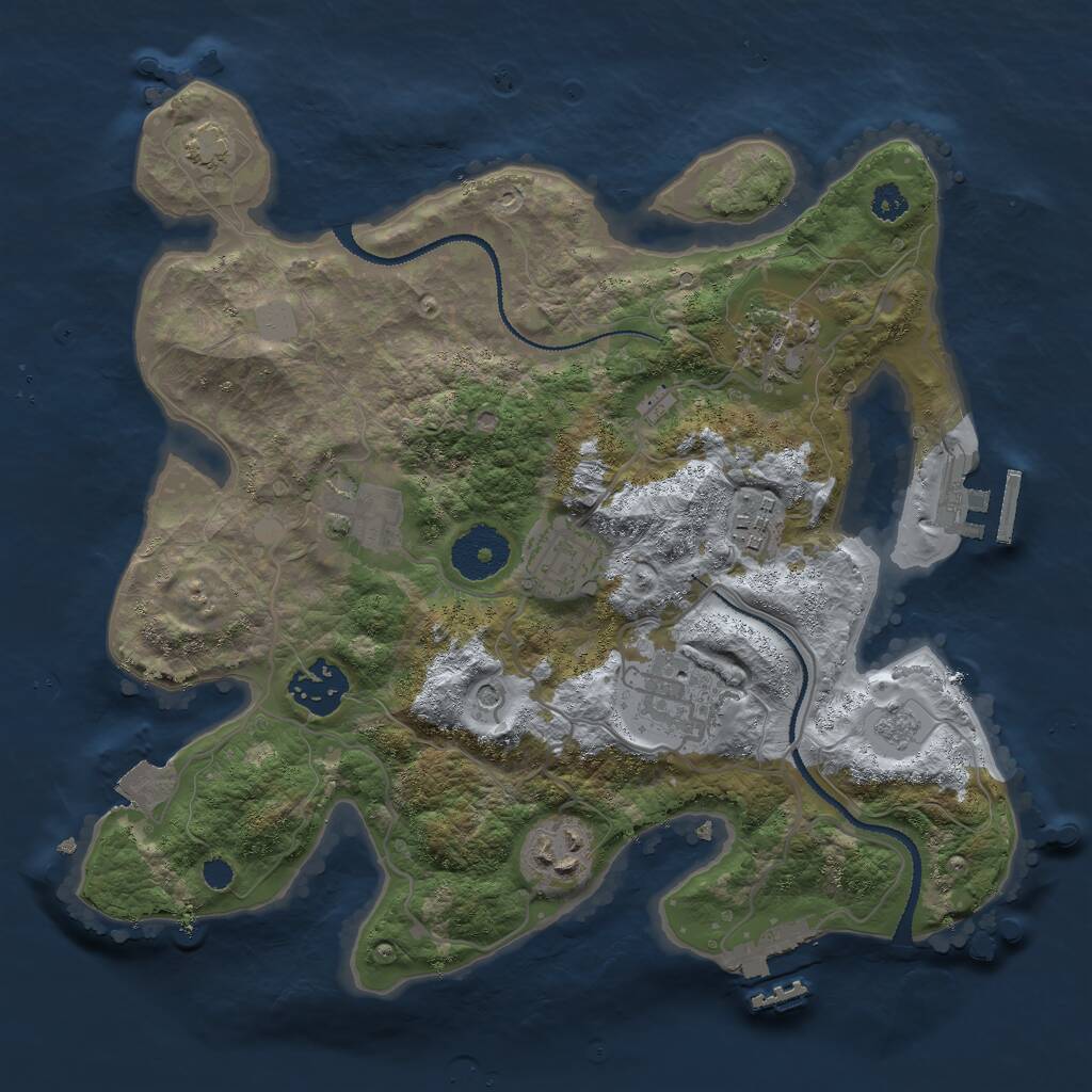 Rust Map: Procedural Map, Size: 3000, Seed: 1465020978, 13 Monuments