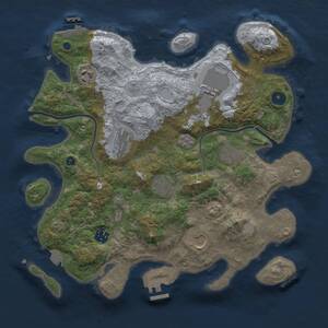 Thumbnail Rust Map: Procedural Map, Size: 3500, Seed: 303, 14 Monuments