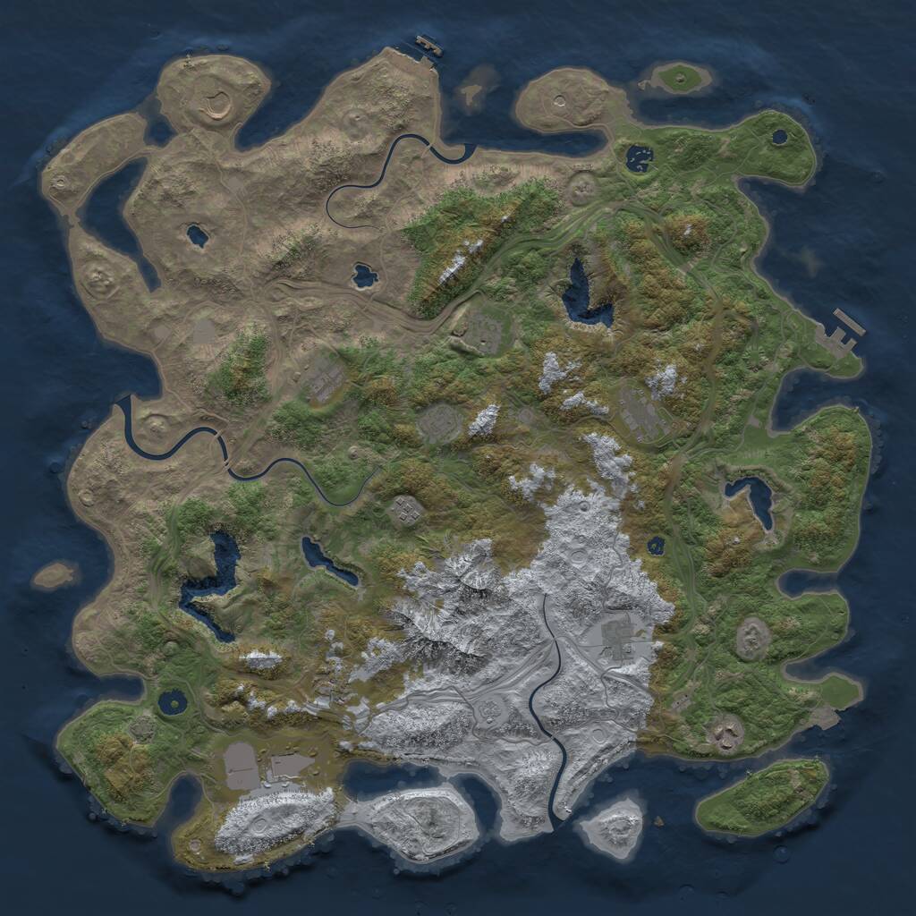 Rust Map: Procedural Map, Size: 5000, Seed: 25001, 17 Monuments