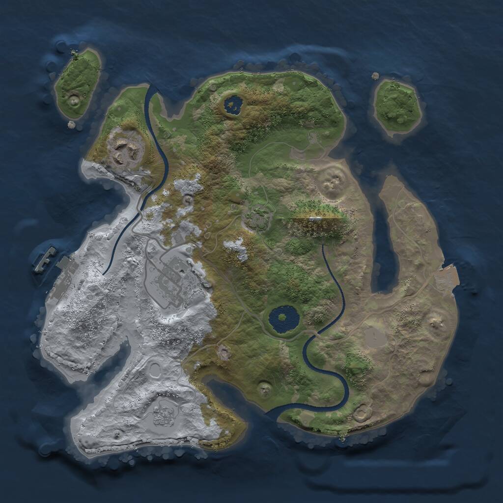 Rust Map: Procedural Map, Size: 2650, Seed: 114570, 6 Monuments