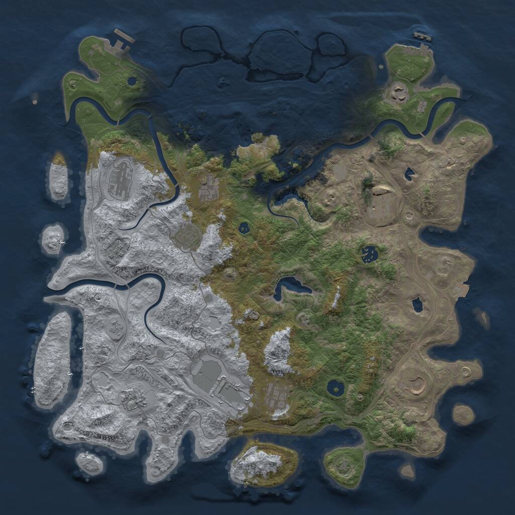 Rust Map: Procedural Map, Size: 4500, Seed: 1517304275, 17 Monuments