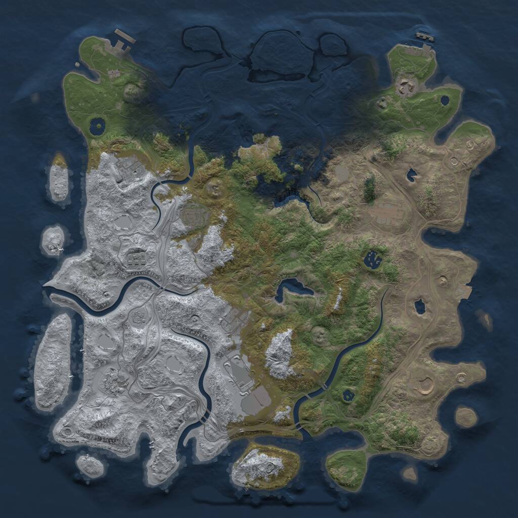 Rust Map: Procedural Map, Size: 4500, Seed: 1517304275, 16 Monuments