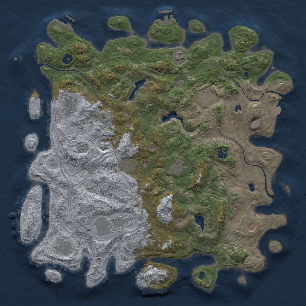 Rust Map: Procedural Map, Size: 4500, Seed: 1517304275, 17 Monuments