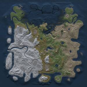 Thumbnail Rust Map: Procedural Map, Size: 4500, Seed: 1517304275, 17 Monuments