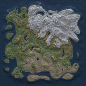 Thumbnail Rust Map: Procedural Map, Size: 4500, Seed: 21364895, 14 Monuments