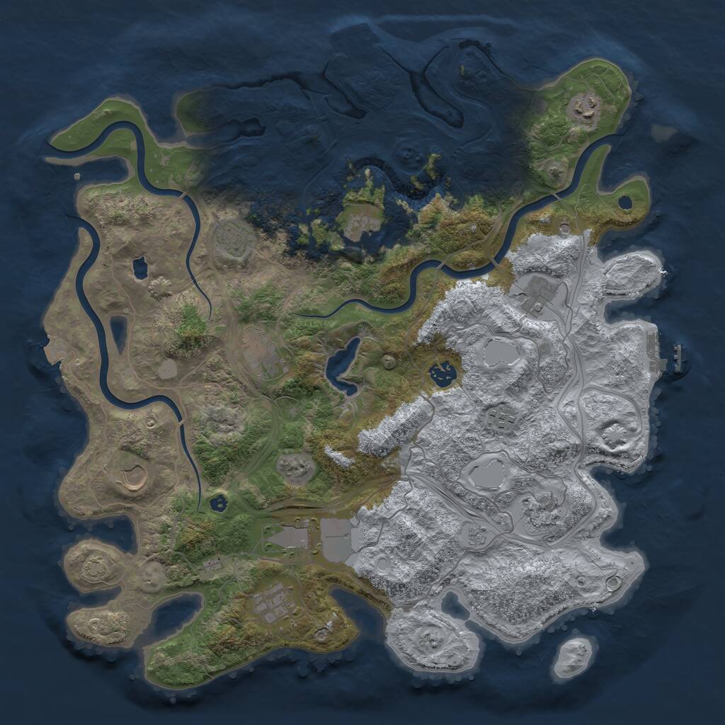 Rust Map: Procedural Map, Size: 4250, Seed: 1234567666, 17 Monuments