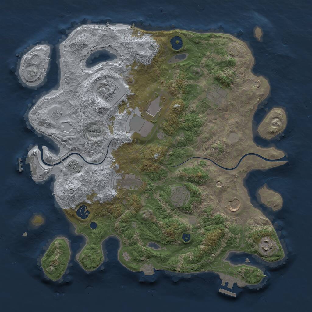 Rust Map: Procedural Map, Size: 3600, Seed: 1783142374, 14 Monuments