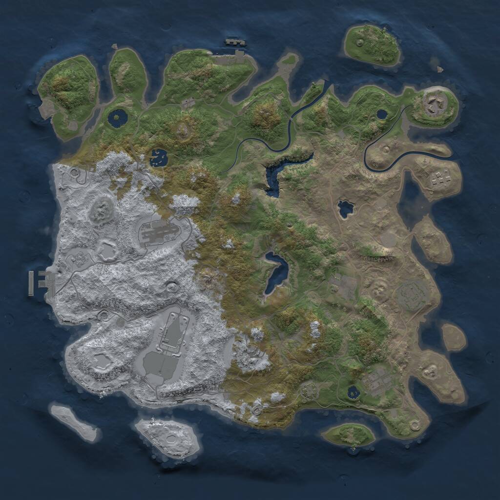 Rust Map: Procedural Map, Size: 4000, Seed: 1530287629, 15 Monuments