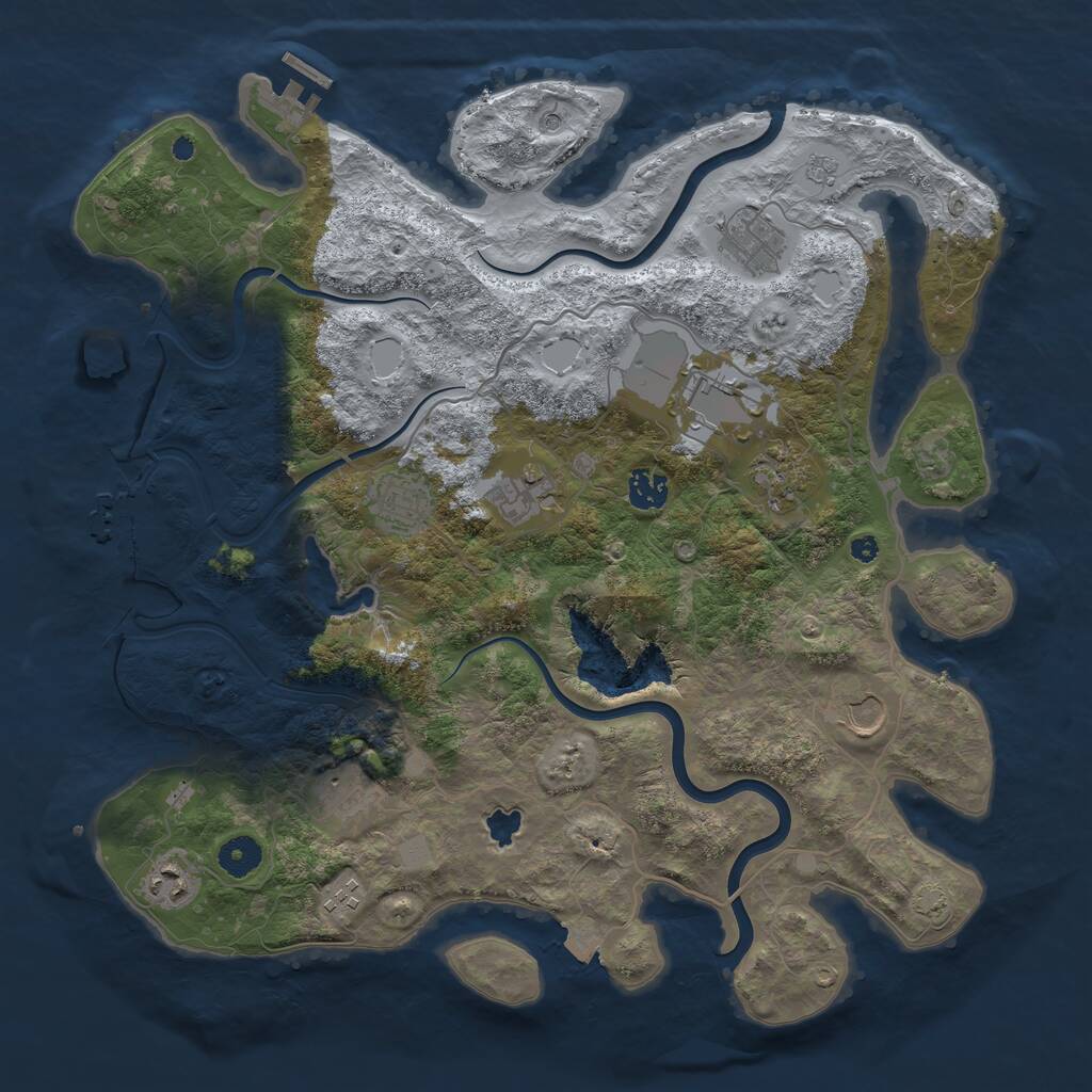 Rust Map: Procedural Map, Size: 4000, Seed: 995816985, 16 Monuments